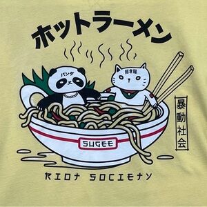 Women's Riot Society Panda Sushi Sugee Cotton Tshirt XL